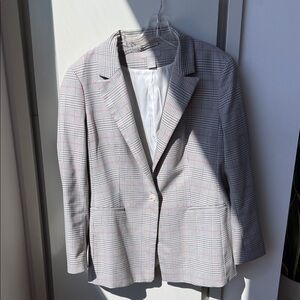 H&M Gray Check Blazer with Pink Windowpane